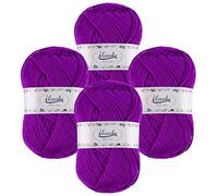 ilauke Wool for Crochet 4 x 50g,Purple Wool for Knitting, Crochet and Crafts, 4ply Acrylic Crochet Yarn for Beginners Adults for Crochet Knitting and Crafts
