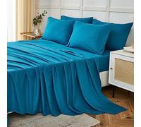 ILAVANDE Teal Queen Sheets Set 6 Piece,Hotel Luxury Super Soft 1800 Series Microfiber Queen Bed Sheets Set-Wrinkle Free & Breathable-14 Deep Pocket Sheets for Queen Size Bed(Queen,Teal)