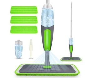 ILAVCOOL Spray Mops for Cleaning Floors - Microfiber Floor Flat Dust Mop with 3 Reusable Pads 550ML Refillable Bottle - Wet Dry Mop for Hardwood Laminate Tile Wood Vinyl Home Bathroom Kitchen