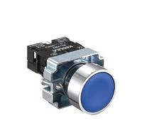 ILAZI 1Pcs Button Switch Self Reset Small Mushroom Head Emergency Stop 22mm Knob Key Start Inching Power on XB2-BG21 XB2-BA31 XB2-BS54(XB2-BA61)