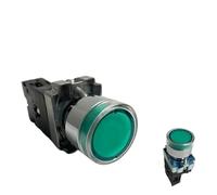 ILAZI 22mm XB2 Series Momentary Self-Rest Type Flat Round Push Button Switch XB2-BW3361C With LED Light NO NC 24V/AC220V/AC380V(Green(NO),24V)