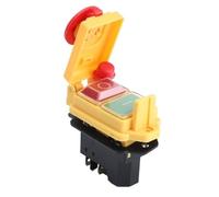 ILAZI Electromagnetic Switch 4/5 Pin 120V 220V ON-OFF Momentary Reset Push Button With Cover IP55 Waterproof ReplaceYCZ3-C，KJD17B(4 Pins,220V)