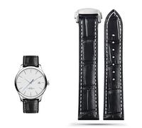 ILAZI Genuine Leather Watch Strap For Omega Seamaster 300 150 Speedmaster 007 AT150 Brown Man Watchband 20mm 22mm(A black silver buck,22mm)