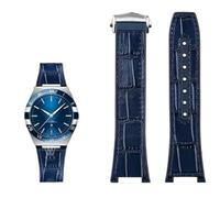 ILAZI Substitute For Omega Constellation Double Eagle 131.133 Series Watchband Manhattan Rubber Cowhide Male Observatory Strap Notch 25-14mm(Blue 2)