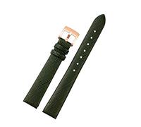 ILAZI Women Genuine Leather watch strap For Armani AR1681 1683 1882 1926 1726 Thin Soft Wristband Watchbands(Dark green RG)