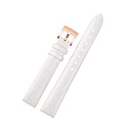 ILAZI Women Genuine Leather watch strap For Armani AR1681 1683 1882 1926 1726 Thin Soft Wristband Watchbands(White-rose gold)