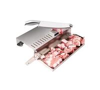 ilbcavne Manual Bone Meat Cutter, Stainless Steel Ribs Chicken Slicer Heavy Duty Cutting Machine, Bone Chopper with Meat Tray for Lamb Chops Pork Beef Fish Vegetable BBQ(Size:Large)