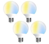 iLC G80 LED Smart Bulbs, Compatible with Alexa (Echo Devices Required) 6W, Light Bulbs E27 CCT 2700K-6000K, Control by APP, Suitable for Living Room, Bedroom (4 Pack)