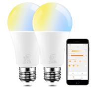 iLC LED Smart Bulbs 12W Work with Alexa(Required Echo Device), E27 Edison Screw 2700K-6000K Turnable (2 Packs)