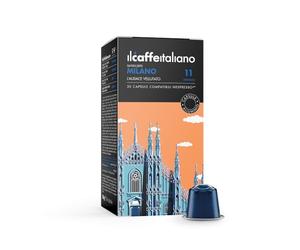 Ilcaffeitaliano Aluminium Capsules Compatible With Nespresso - Milano 100pcs | Aluminium Nespresso Compatible Capsules, Aromatic Notes Of Cocoa And Dried Fruit | Intensity 11