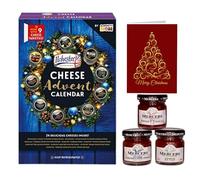 Ilchester Cheese Advent Calendar 2025 and 3x Chutney - 24 Wrapped Cheeses Selection - Food Advent Calendar 2025, Christmas Gifts Hamper for Women, Cheese Hamper