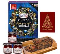 Ilchester Cheese Advent Calendar 2025 with 3 Chutney and Fruitcake - 24 Wrapped Cheese Selection - Food Advent Calendar 2025 for Men & Women, Christmas Gifts Hamper