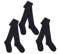 ILCK I.L.C.K Girls 3 Pairs Back To School Plain Cotton Rich Tights, 9-10 Years, Navy