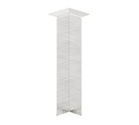 Ilcom 100mm Internal Corner For Steel Skirting Boards Fc - Silver Brushed