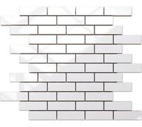 Ilcom Ceramic Mosaic On Mesh For Bathroom Or Kitchen 298mm X 373mm - Irregular White Brick