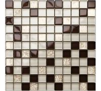 Ilcom Glass Mosaic On Mesh For Bathroom Or Kitchen 300mm X 300mm - Bejge Monte Carlo