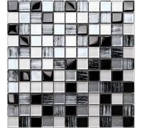 Ilcom Glass Mosaic On Mesh For Bathroom Or Kitchen 300mm X 300mm - Pearl Jam
