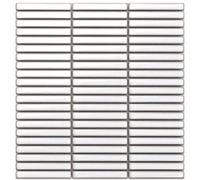 Ilcom Mosaic Tile Sheet In Ceramic On Mesh 28.2Cm X 29Cm - White Piano