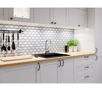 Ilcom Mosaic Tile Sheet In Ceramic On Mesh 30.0 Cm X 26.5 Cm - White Plum
