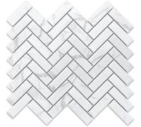 Ilcom Mosaic Tile Sheet In Ceramic On Mesh 31.5Cm X 27.7Cm - Marble Forest