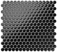 Ilcom Mosaic Tile Sheet In Ceramic On Mesh 31.7Cm X 29.3Cm - Black Dots