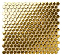 Ilcom Mosaic Tile Sheet In Ceramic On Mesh 31.7Cm X 29.3Cm - Golden Drops