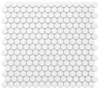Ilcom Mosaic Tile Sheet In Ceramic On Mesh 31.7Cm X 29.3Cm - Matt White Dot