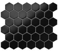 Ilcom Mosaic Tile Sheet In Ceramic On Mesh 32.3Cm X 27.7Cm - Black Honey
