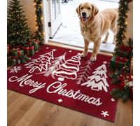 Ileading Christmas Door Mat 24"x36" Non Slip Machine Washable Outdoor Rug | Low Profile, Premium Polypropylene, Heavy Traffic Resistant, Durable TPR Backing, Easy Clean, Holiday Winter Entryway Decor