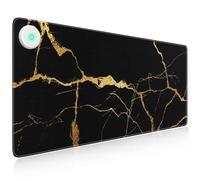 iLeadon Heated Mouse Pad & Desk Mat, Electric Warm Pad with 3 Heating Levels & 3 Auto Shut-Off Levels, 35.4" x 15.7" Large Safe Hand Warmer for Home Office Work, Black Gold Marble