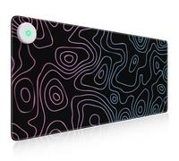 iLeadon Heated Mouse Pad & Desk Mat, Electric Warm Pad with 3 Heating Levels & 3 Auto Shut-Off Levels, 35.4" x 15.7" Large Safe Hand Warmer for Home Office Work, Black Topographic