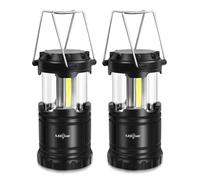 ILEEDear Camping Battery Operated, Portable Ultra Bright LED Lantern, Foldable Hanging Lamp, Survival Kit for Hiking, Emergency Equipment, Power Failure, Pack of 2