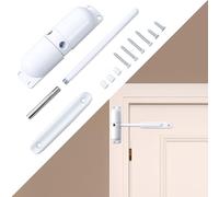 iLEEYU Automatic Door Closer, Safety Spring Door Closers - Easy to Install to Convert Hinged Doors to Self-Closing - Diecast Construction-White