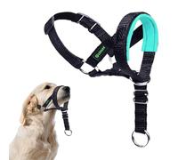 ILEPARK Dog Head Collar with Safety Strap, Head Harness for Dogs to Stop Pulling, Easy to Use, Adjustable & Reflective (S, Green)