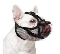 ILEPARK French Bulldog Muzzle, Adjustable Soft Short-Snout Dog Muzzle with Eye Holes for French Bulldog, Anti-Biting & Chewing, Drink & Feed Accessible (XL,Black)