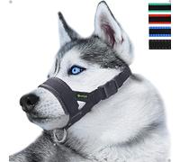 ILEPARK Nylon Soft Dog Muzzle Medium for Dogs Prevent Anti Biting, Barking and Chewing, Adjustable Loop (M, Black)