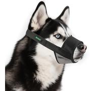 ILEPARK Soft Dog Muzzle, Muzzles with Breathable Beehive Adjustable Fit Small Medium Large Dogs, Prevent Biting, Barking and Chewing(L, Black)