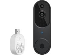 ILESTDG Safe Doorbell - SafeDoorbell - The Smarter Way To Protect Your Home Original, Wireless Wi-Fi Video Doorbell Camera Ai Motion Detection (M50-black)