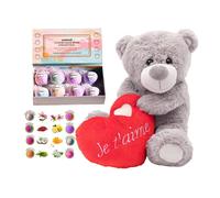 Ilfd Group Ltd Luxury 8 Pcs Bath Bomb & 12" French " 'je T'aime' Bear Gift Set Multi One Size