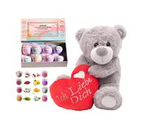 Ilfd Group Ltd Luxury 8 Pcs Bath Bomb & 12" German 'ich Liebe Dich' Bear Gift Set Multi
