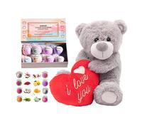 ILFD Group Ltd Luxury 8 pcs Bath Bomb & 16" 'I Love You' Bear Gift Set ILFD Group Ltd Multicolor