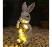 ILFD Group Ltd Solar Bunny Garden Ornament in Grey | Size: 3 Pack ILFD Group Ltd Grey 3 Pack