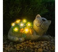 ILFD Group Ltd Solar Cat Garden Ornament 22Cm / 8.5" - Pack Of 3