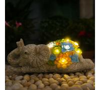 ILFD Group Ltd Solar Elephant Garden Ornament 23Cm / 9" - Pack Of 2
