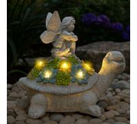 ILFD Group Ltd Solar Turtle Fairy Garden Ornament 20Cm / 8" - Pack Of 3