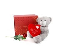 ILFD Group Ltd Valentines Day Hamper - Grey 'Ich Liebe Dich' Teddy & Rose ILFD Group Ltd Multicolor One Size