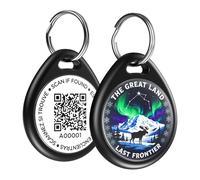 ilFindYou Dog Tags Personalized for Pets, Aurora QR Code Dog Name Tags for Pet Collar, Online Profile, Scan Location Alerts, (Black Aurora)