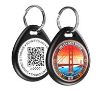 ilFindYou Dog Tags Personalized for Pets, Golden Gate Bridge QR Code Dog Name Tags for Pet Collar, Online Profile, Scan Location Alerts, (Black Bridge)