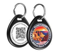 ilFindYou Dog Tags Personalized for Pets, Grand Canyon Pattern QR Code Dog Name Tags for Pet Collar, Online Profile, Scan Location Alerts, (Black Canyon)