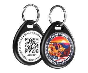 ilFindYou Dog Tags Personalized for Pets, Grand Canyon Pattern QR Code Dog Name Tags for Pet Collar, Online Profile, Scan Location Alerts, (Black Canyon)